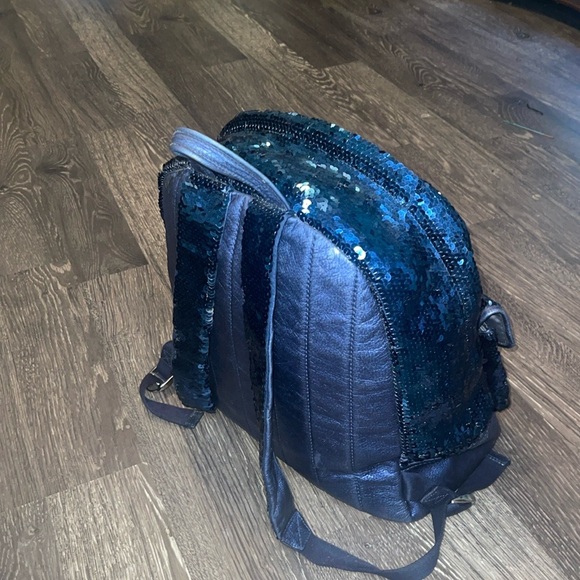Authentic COACH Poppy Sequin Spotlight Backpack Blue 15348 School/Overnight Bkpk - Picture 7 of 13